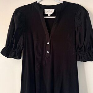 Tuckernuck/Pomander Place Black Livia Puff Sleeve Top. Size-Medium